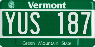 VT license plate YUS187