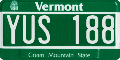 VT license plate YUS188