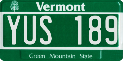 VT license plate YUS189