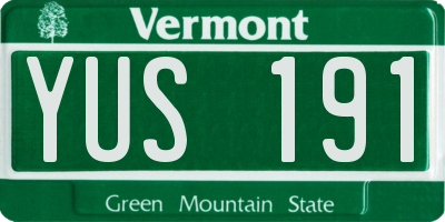 VT license plate YUS191