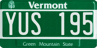 VT license plate YUS195