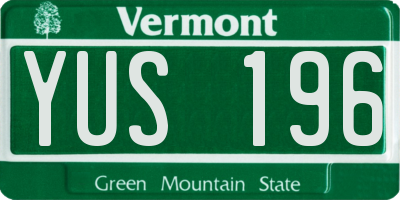 VT license plate YUS196