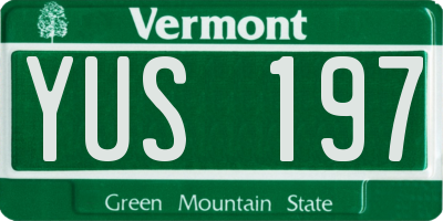 VT license plate YUS197