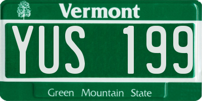 VT license plate YUS199