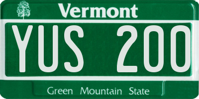 VT license plate YUS200