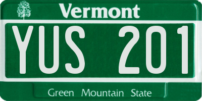 VT license plate YUS201