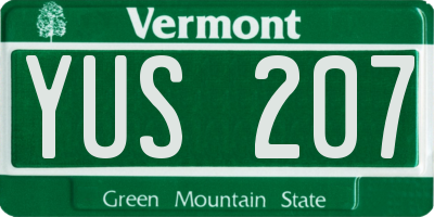 VT license plate YUS207
