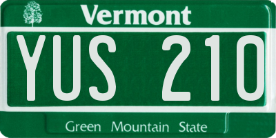 VT license plate YUS210