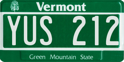 VT license plate YUS212