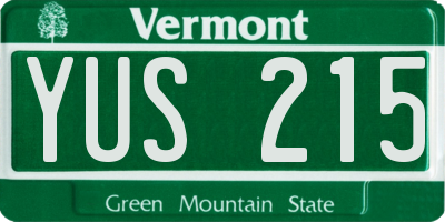 VT license plate YUS215