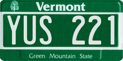 VT license plate YUS221
