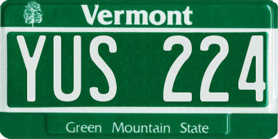 VT license plate YUS224