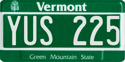 VT license plate YUS225