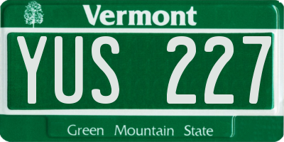 VT license plate YUS227