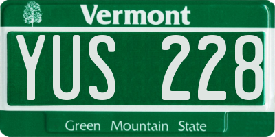 VT license plate YUS228