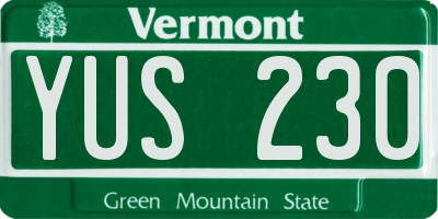VT license plate YUS230