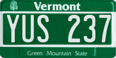 VT license plate YUS237