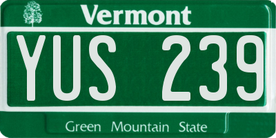 VT license plate YUS239