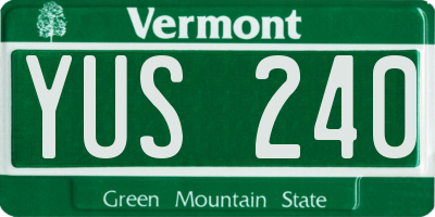 VT license plate YUS240