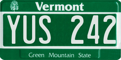 VT license plate YUS242