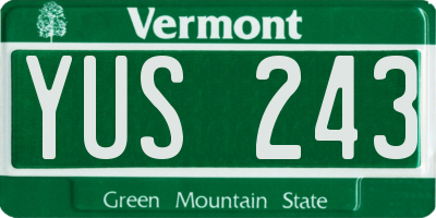 VT license plate YUS243