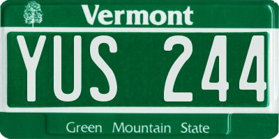 VT license plate YUS244