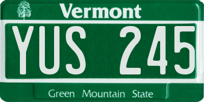 VT license plate YUS245