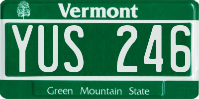 VT license plate YUS246
