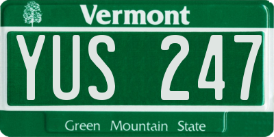 VT license plate YUS247