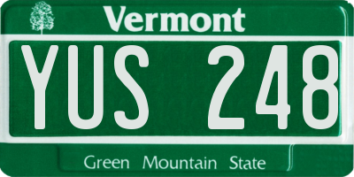 VT license plate YUS248