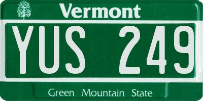 VT license plate YUS249