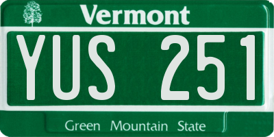 VT license plate YUS251