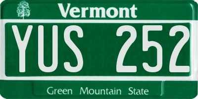 VT license plate YUS252