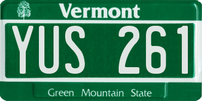 VT license plate YUS261