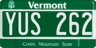 VT license plate YUS262