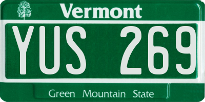 VT license plate YUS269