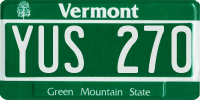 VT license plate YUS270