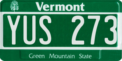VT license plate YUS273