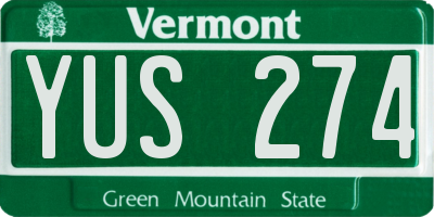 VT license plate YUS274