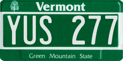 VT license plate YUS277