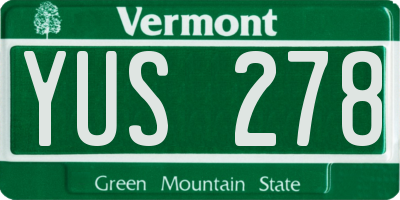VT license plate YUS278