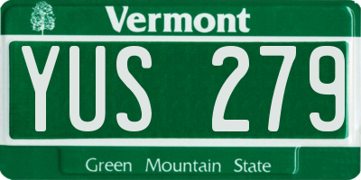VT license plate YUS279
