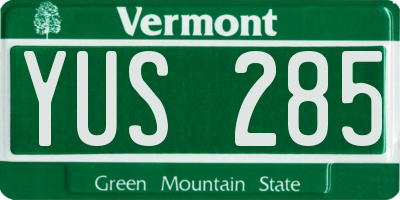VT license plate YUS285