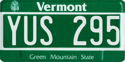 VT license plate YUS295