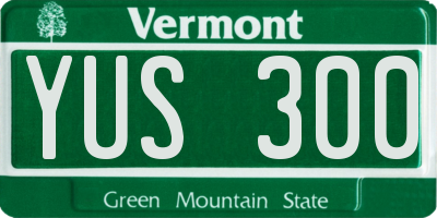 VT license plate YUS300