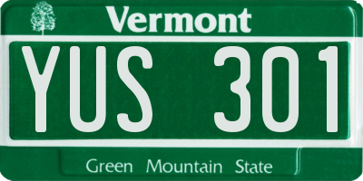 VT license plate YUS301