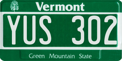 VT license plate YUS302
