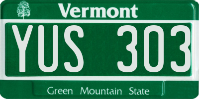 VT license plate YUS303