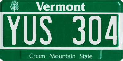 VT license plate YUS304