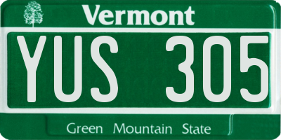 VT license plate YUS305